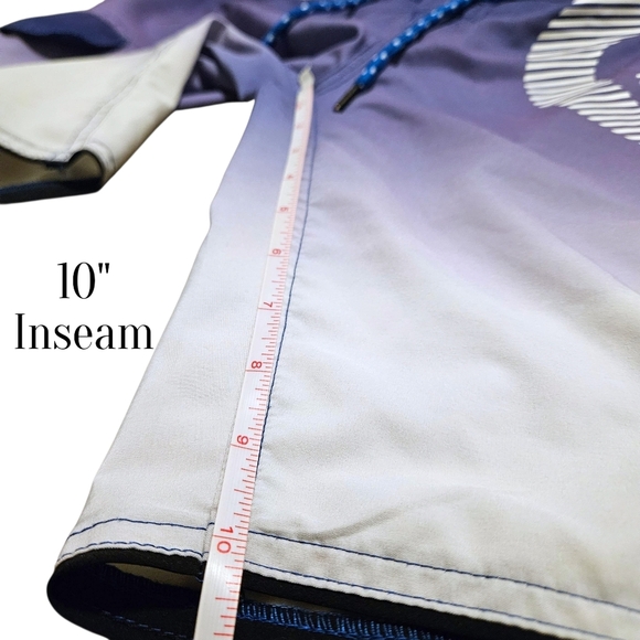 Ecko Unltd Men’s Board Shorts Size M 30” Waist Blue Gradient Swim Trunks y2k - Picture 15 of 16